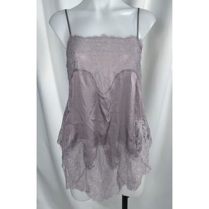 Victoria’s Secret Grey Satin Lace Cami